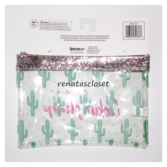 Miamica “Lookin’ Sharp” Jetset & Go Clear Accessory Pouch NWT/NIP - Picture 4 of 7